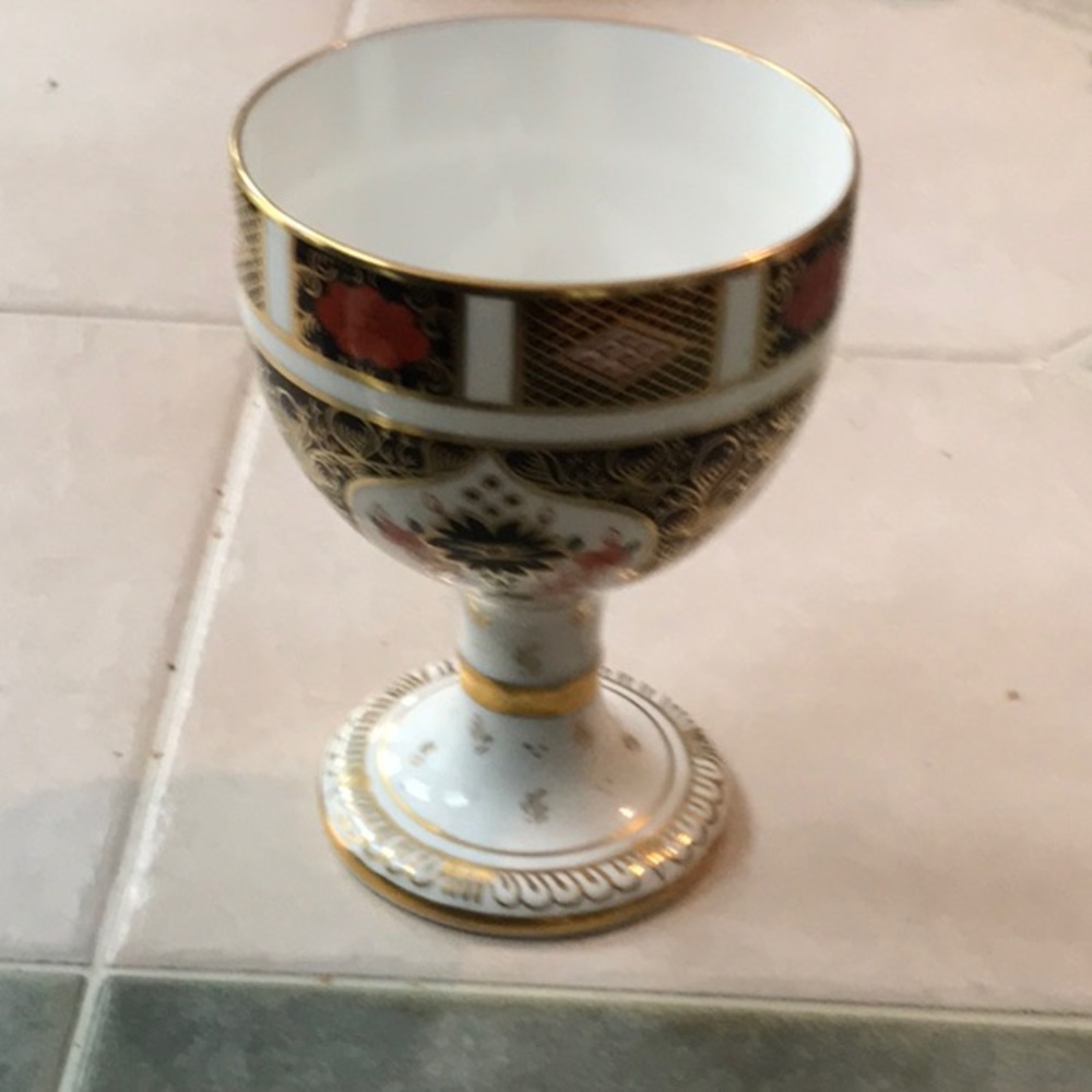 COPY - Imari pattern hand painted porcelain goblet